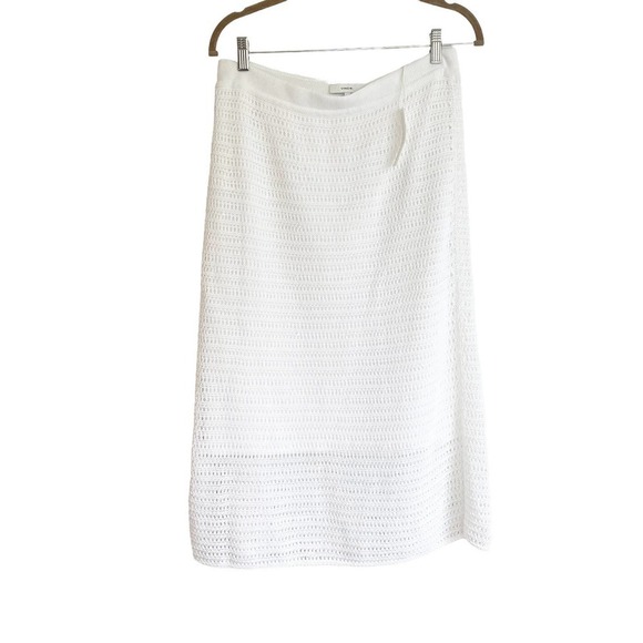 Vince Crochet Coverup Skirt Optic White Size M Repaired NWT - Picture 11 of 12